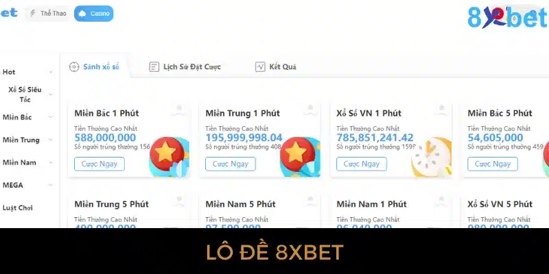 Lô đề 8xbet rất được ưa chuộng hiện nay