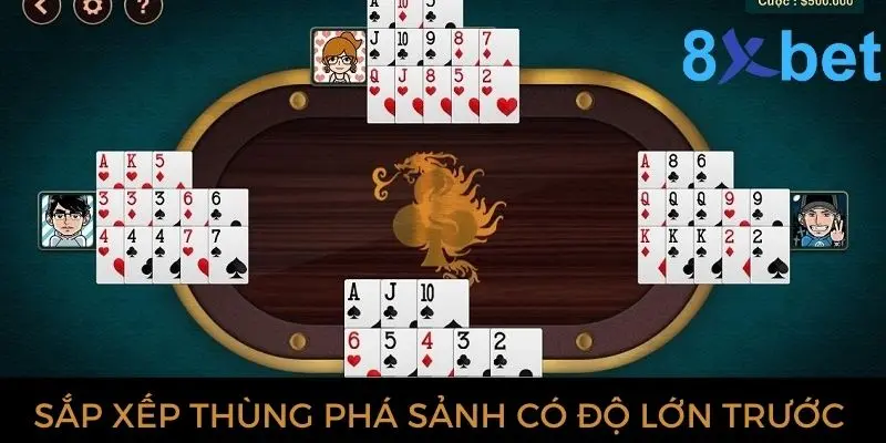 Sắp xếp thùng phá sảnh có độ lớn trước